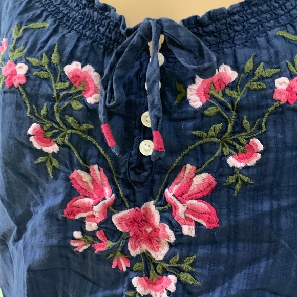 Navy Tropical Hollister Top! - Picture 3 of 5